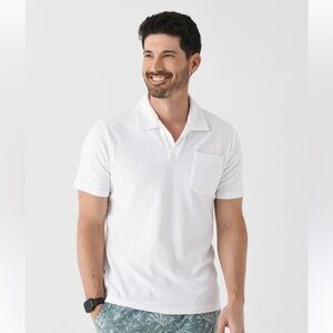 Criquet white terry polo -xxl